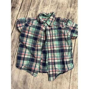 Boys short sleeve button up plaid shirt size‎ 3T carters
